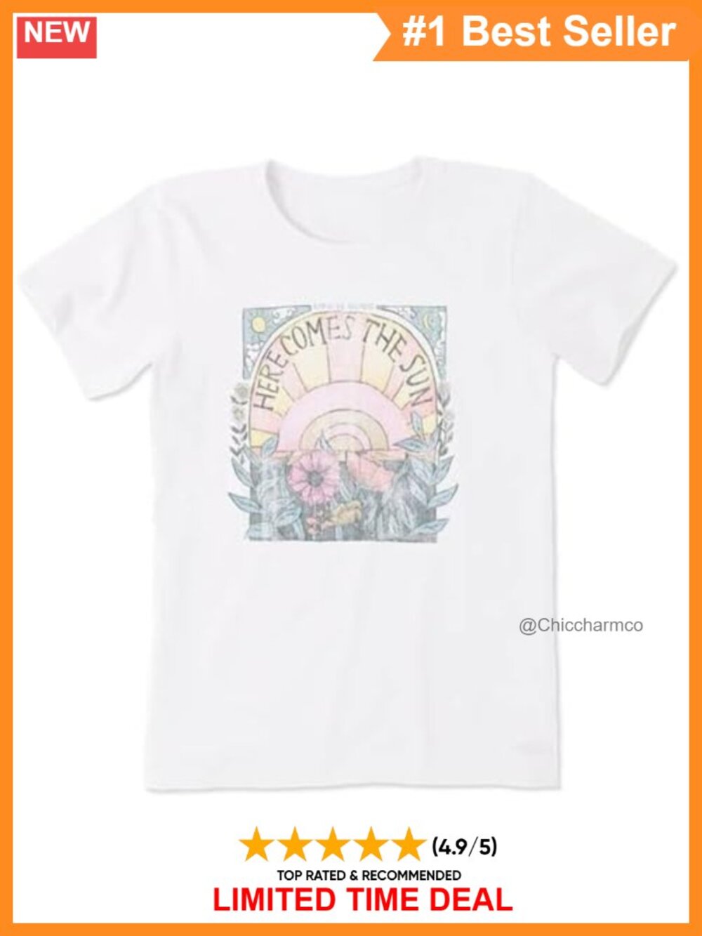Life is Good Here Comes The Sun Crusher-Lite Tee Womens Short Sleeve
